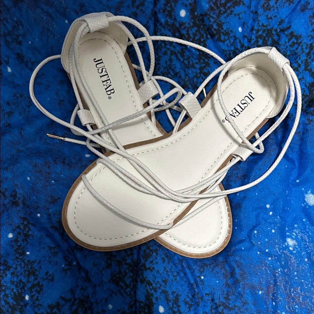 JustFab Ivory Strappy Sandals